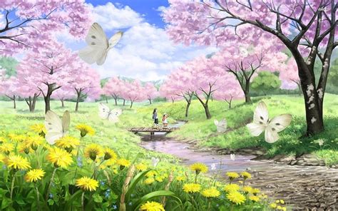 Cherry Blossoms Anime Manzaras Pinterest Ca Kiraz I E I Bahar