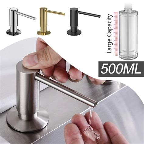 500ml Built In Pump Kitchen Liquid Soap Bottle Brass Brushed Nickel Soap Dispenser Black Kitchen