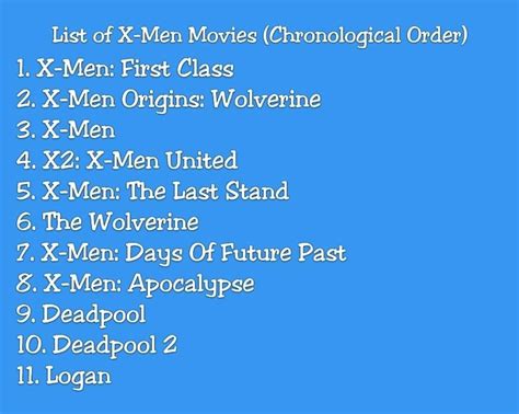 Xmen Full Movie Timeline Finally Explained