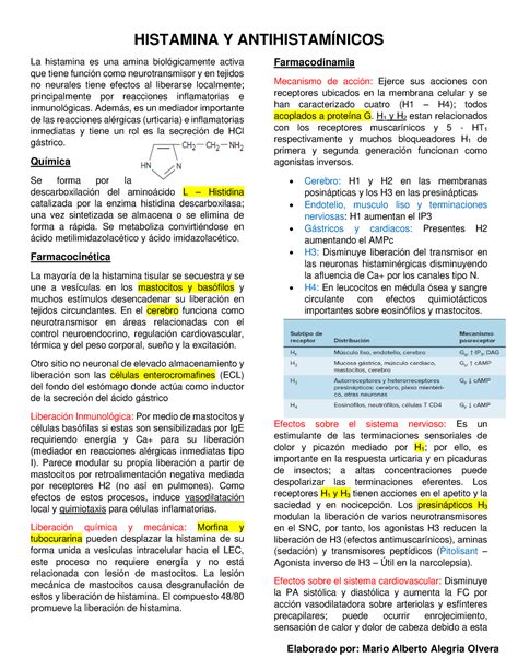 Histamina Y Antihistam Nicos Histamina Y Antihistam Nicos La