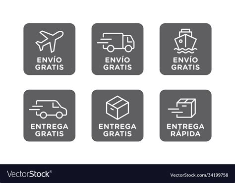 Conjunto De Icons De Envio Entrega Gratis Vector Image