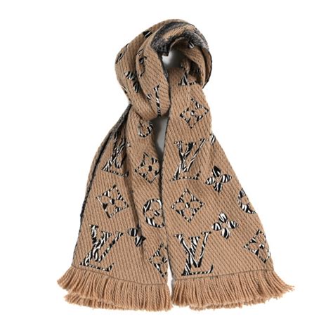 LOUIS VUITTON Wool Silk Monogram Giant Jungle Logomania Shine Scarf