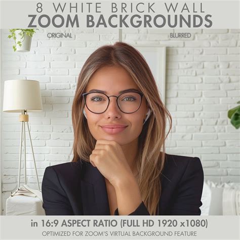 8 Zoom Background White Brick Wall Zoom Office Background Virtual Zoom