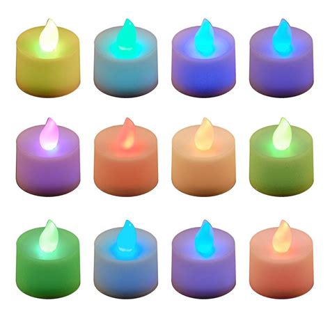 Lumabase Color Changing LED Tealights Box Of 12 80412 The Home Depot