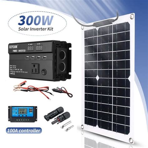 Kit Panneau Solaire Système 300W Panneau Solaire monocristallin 100A