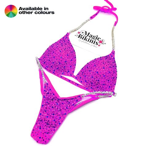 Quick Ship Bikini 196 Lycra Small Mix Crystals Npc Pca Wff Nabba