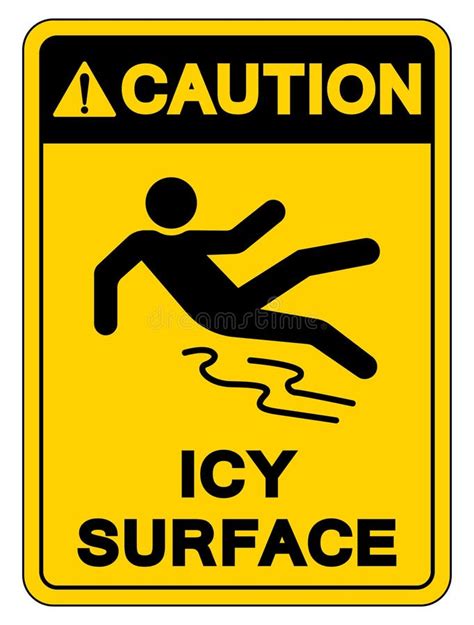 Caution Icy Surface Symbol Sign Vector Illustration Isolate On White Background Label Eps10