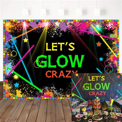 Buy Mehofoto Lets Glow Crazy Backdrops Glow Birthday Party Banner