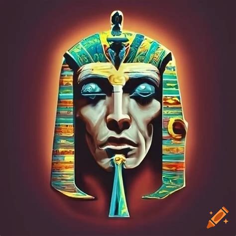 Psychedelic Heavy Metal Logo With Pharaoh Hieroglyphics