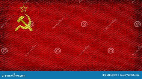 Flag Of The Ussr With The Texture Of Rough Fabric Stock Photo Image