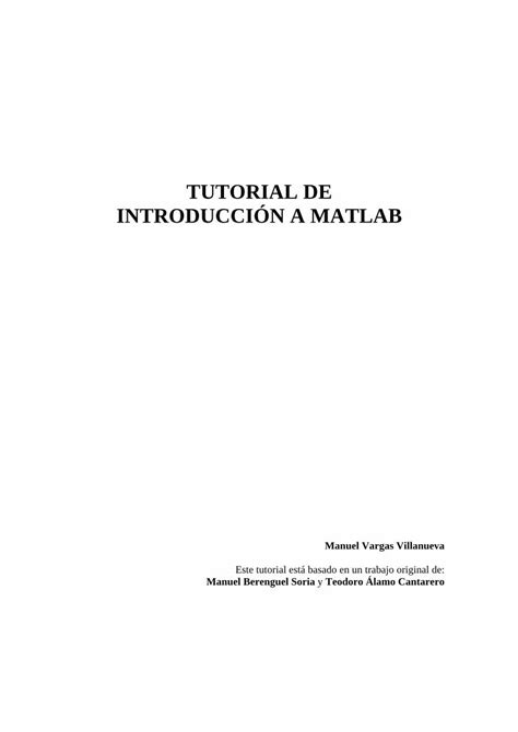 Pdf Tutorial De Introducci N A Matlab Como Polinomios Por Matlab