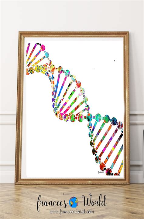 DNA Watercolor Art Print Dna Molecule Medical Wall Art Nurse Etsy