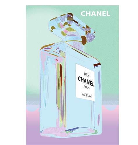 Chanel Bottle Print In Blue And Pink Hardtofind Fashion