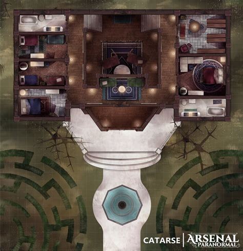 An Overhead View Of A Toilet In The Middle Of A Maze