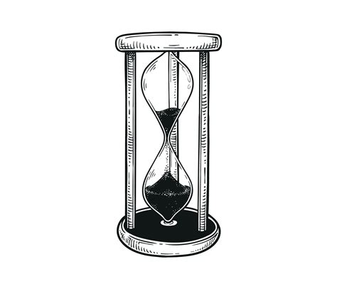 Countdown Timer Using Hourglass Hand Drawn Illustration Sand Glass Drawing 44606244 Vector Art