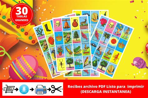 Loteria Mexicana Imprimible para Descargar en archivo PDF e Etsy México