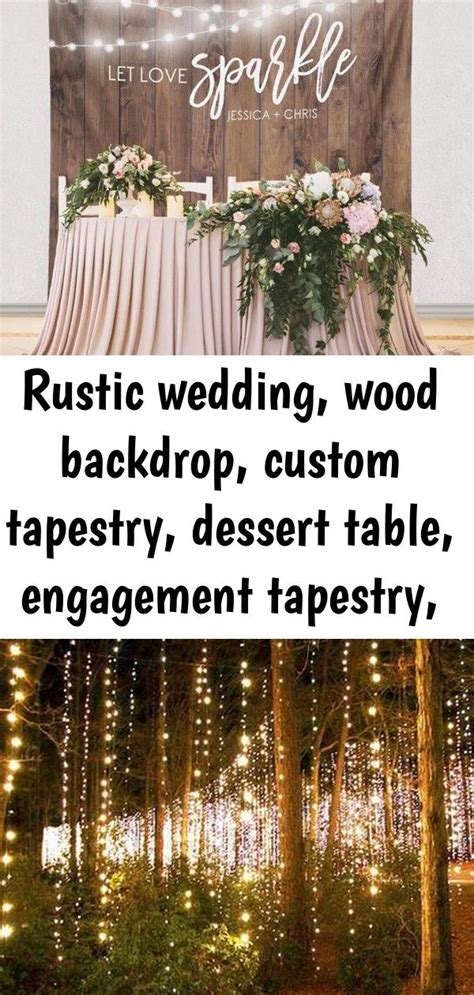 Rustic Wedding Wood Backdrop Custom Tapestry Dessert Table