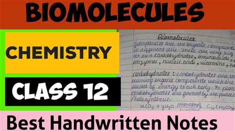 Biomolecules Class Chemistry Handwritten Notes Chemistudious Youtube