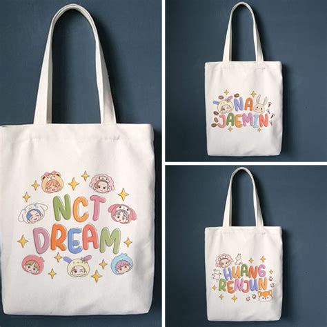 Jual Totebag Tote Bag NCT Dream X Sanrio Kpop Korea Kanvas Tulisan Lucu