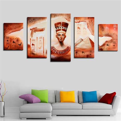 Wall Decor Oil Painting Group Akhnaton Pharaoh Unframed Canvas Pictures