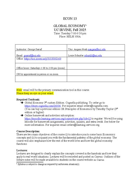Global Economics Econ 13 1