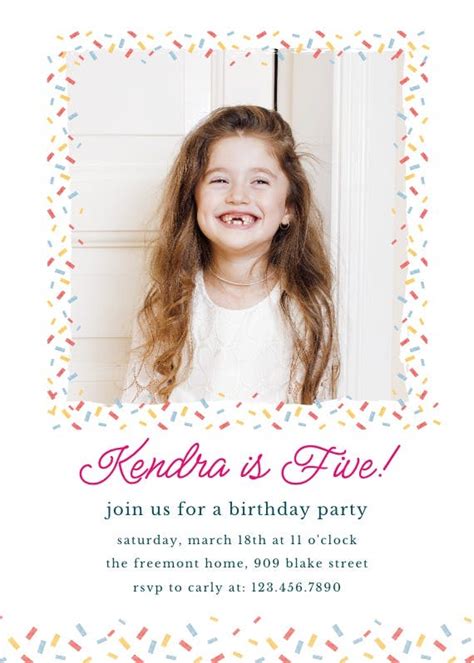 Lovely Confetti Birthday Invitation Template Free Greetings Island