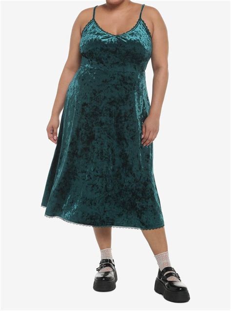 Green Velvet Midi Slip Dress Plus Size In 2022 Plus Size Dresses