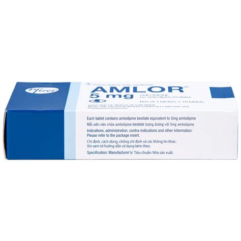 Amlor 5 Pfizer Thuốc Trị Tăng Huyết áp đau Thắt Ngực