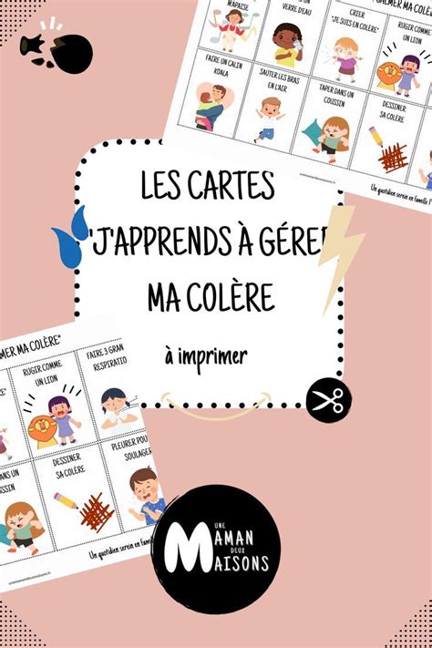 Cartes j apprends à gérer ma colère Émotions Enseigner les émotions