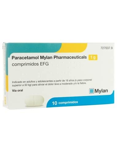 Comprar Paracetamol Mylan Pharmaceuticals G Comprim Farmacia Angulo