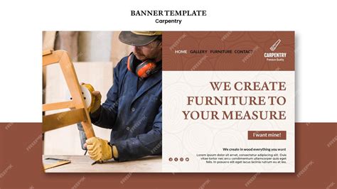 Free Psd Carpentry Concept Banner Template