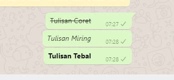 Cara Membuat Tulisan Coret Miring Tebal Di Wa Whatsapp Satutitiknol