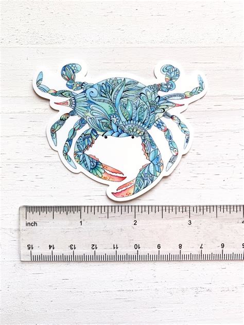 Blue Crab Vinyl Sticker Crab Decal Waterproof Sticker For Etsy