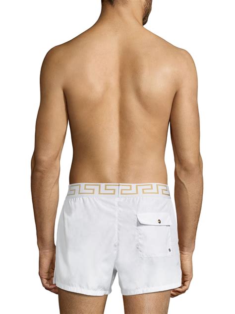 Versace Synthetic Swim Shorts In White For Men Lyst