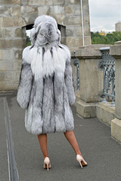 Luxury Platinum Fox Fur Jacket Customized Coat With Whole Etsy