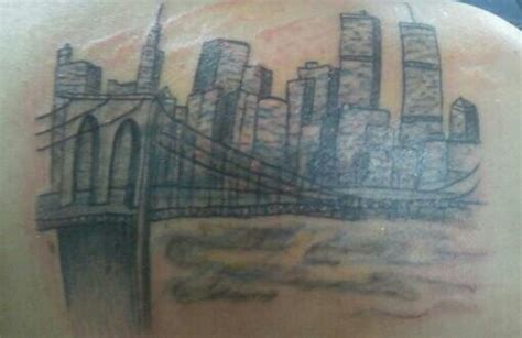 Brooklyn Bridge With Twin Towers Tat Painting Tattoo Inspiration