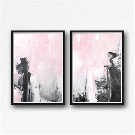 Abstract Digital Pink and Grey Painting Digital Download - Etsy