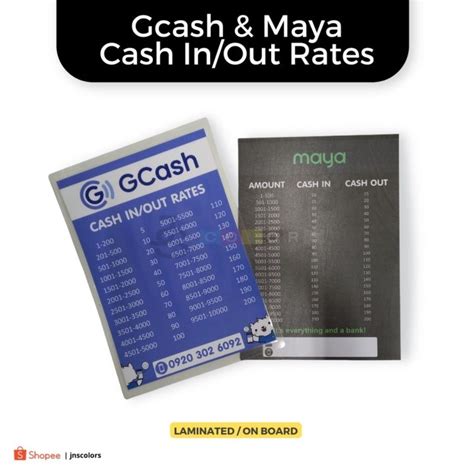 【cod】 Gcash Maya Cash In Out Rates Laminated Or On Board Lazada Ph