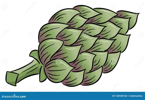 Drawn Cartoon Artichoke Stock Vector Illustration Of Organic 136940164