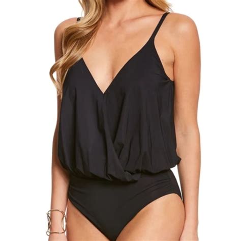 Gottex Swim Gottex Lattice Blouson One Piece Swimsuit Black Poshmark