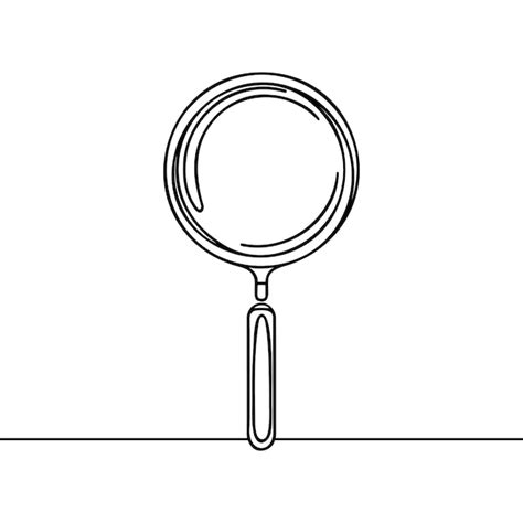 Premium Vector One Line Illustration Of Magnifying Glass Line Drawing Of Magnifying Glass Lens