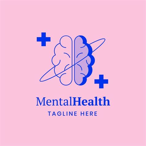 Plantilla gratuita del logo de salud mental bicolor