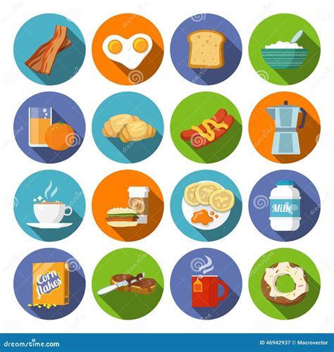 Icono Del Desayuno Plano Ilustración Del Vector Ilustración De Leche