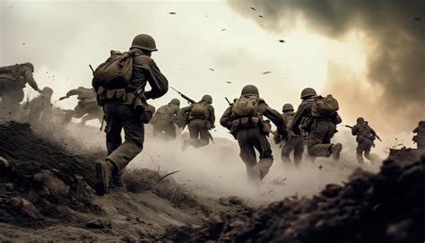 Premium Ai Image Soldiers On The Battlefield During World War 2