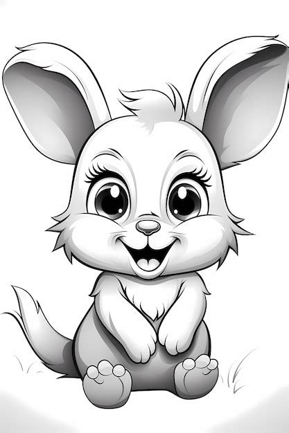 Premium Ai Image Cheerful And Cute Rabbit That Jump White Background Sharp Lines