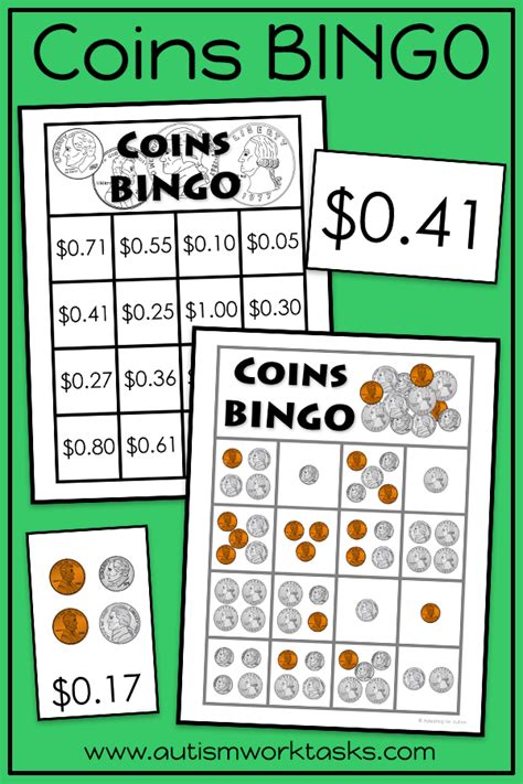 Money Bingo Games Counting Coins Up To 100 Money Bingo Special