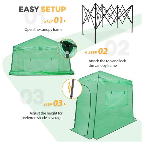 Eagle Peak 10x5 Lean To Portable Walk In Greenhouse