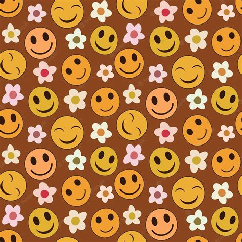 Download Preppy Smiley Face And Flowers Wallpaper