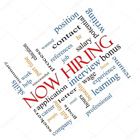 Now Hiring Word Cloud Concept Angled — Stock Photo © Mybaitshop 43018453