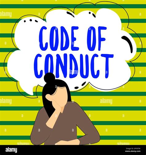 Hand Writing Sign Code Of Conduct Concept Meaning Ethics Rules Moral